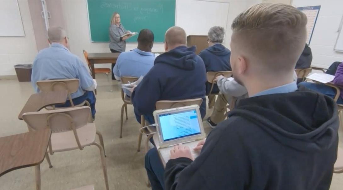 Correctional Education class at Grafton Correctional Institution being led by an AU instructor